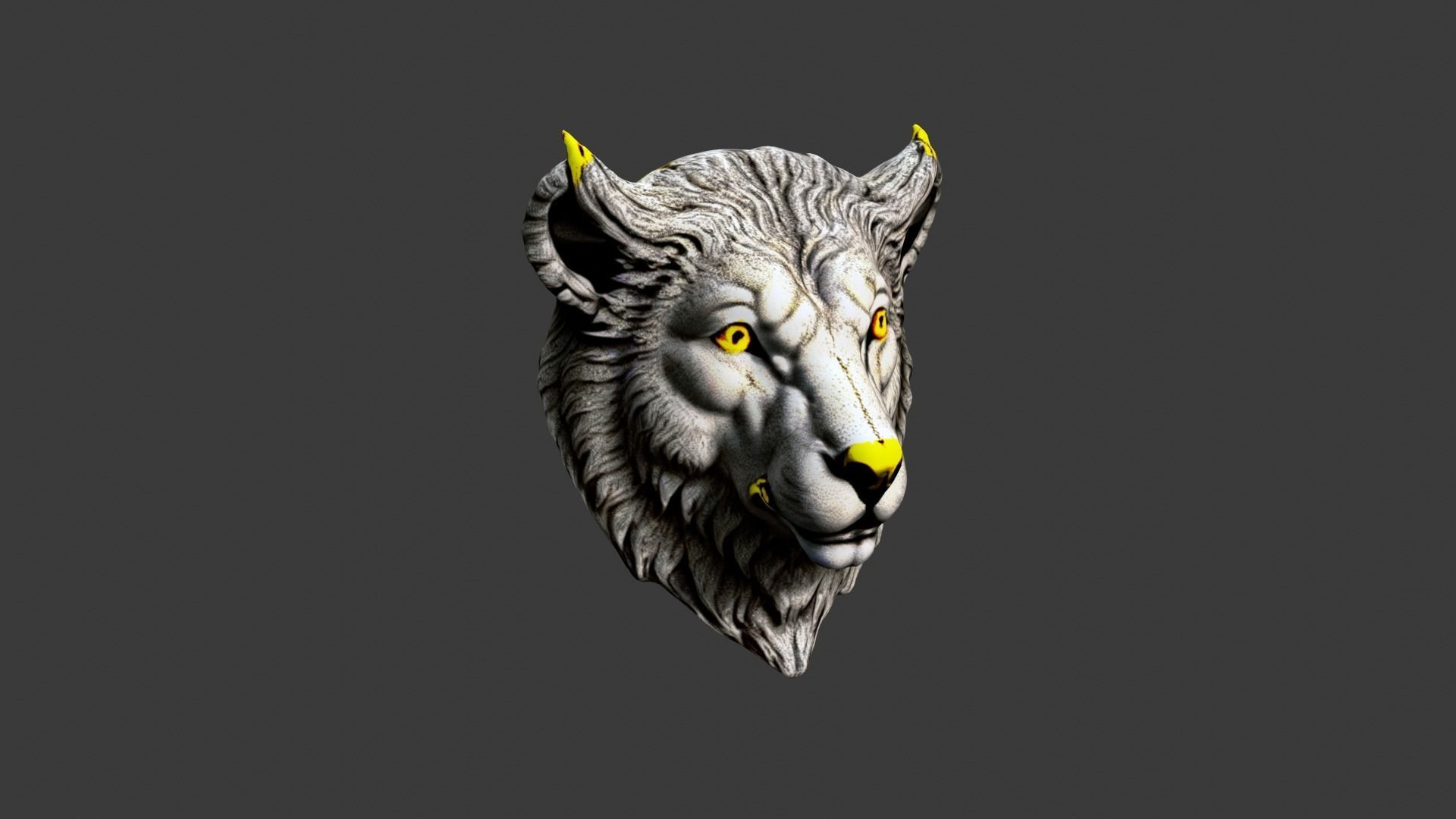 Animal Head Low-poly 3D model_4