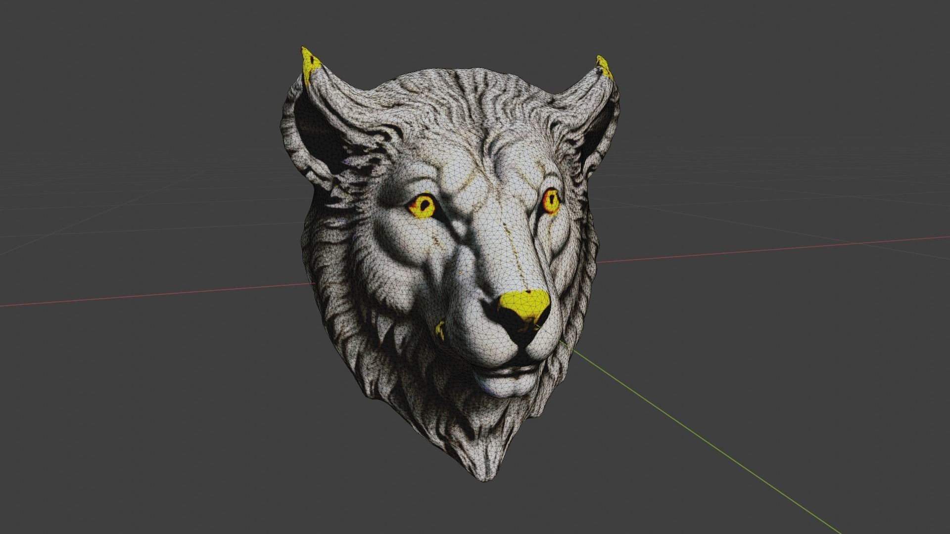 Animal Head Low-poly 3D model_6