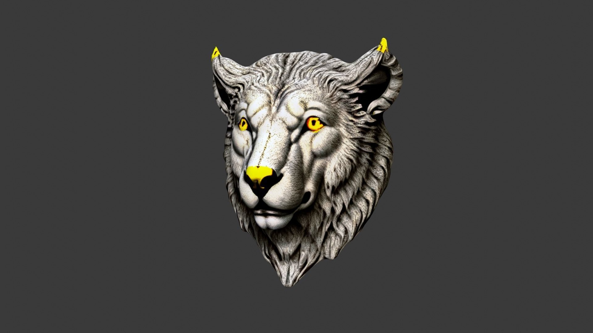 Animal Head Low-poly 3D model_5