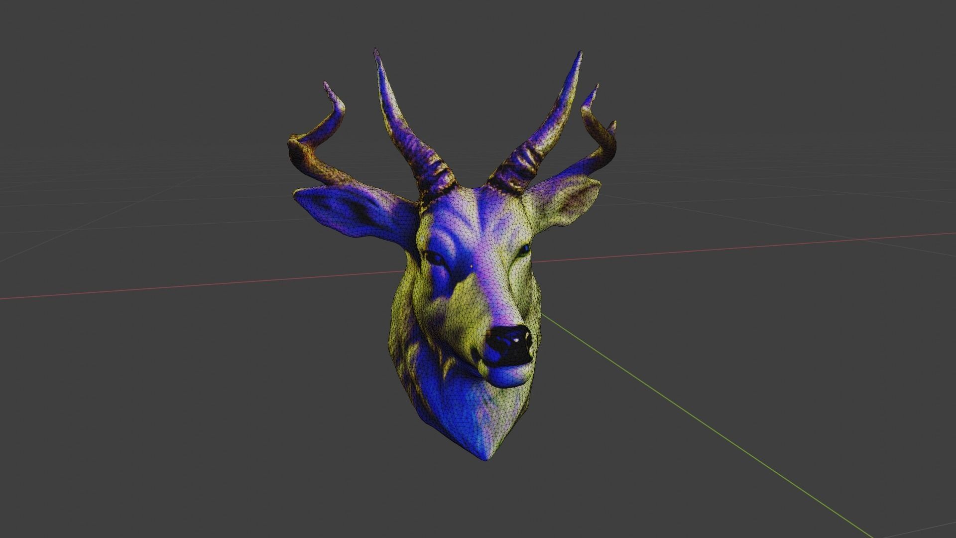 Animal Head Low-poly 3D model_6