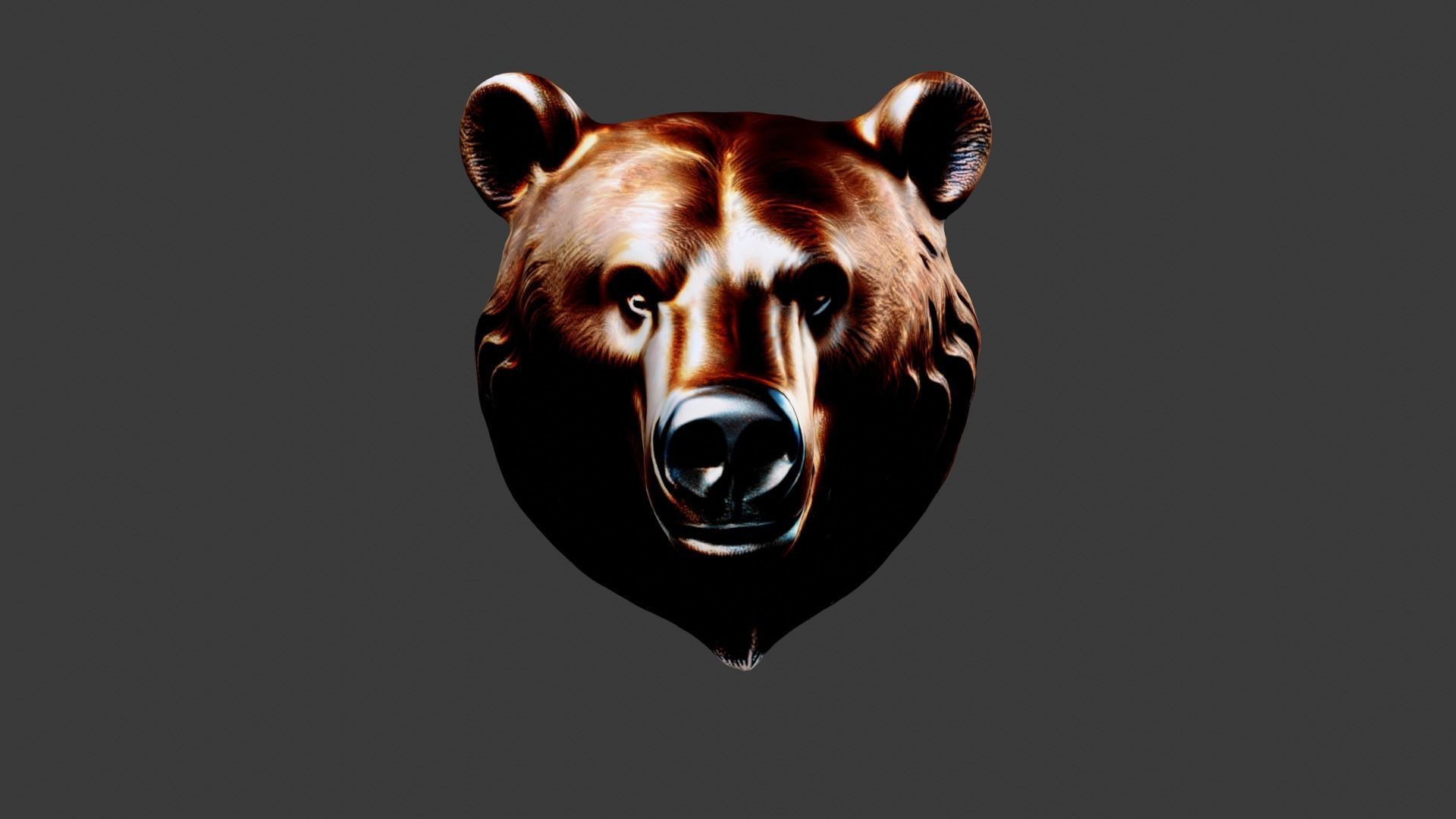 Bear Animal Head Low-poly 3D model_1