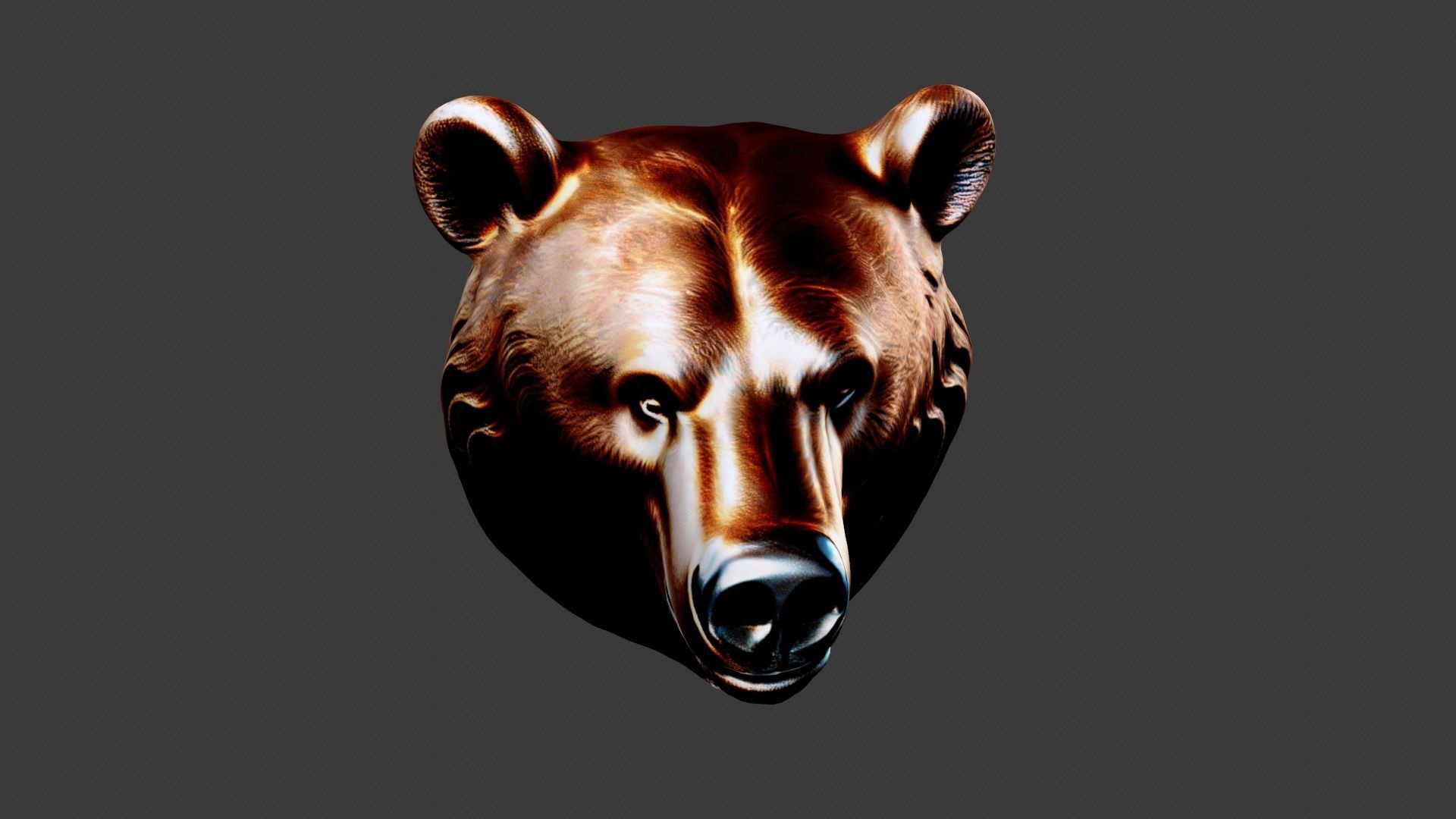 Bear Animal Head Low-poly 3D model_3