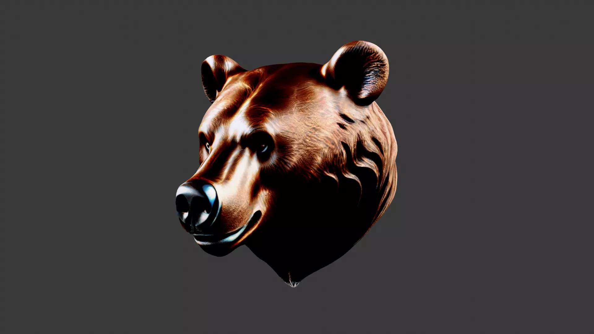 Bear Animal Head Low-poly 3D model_0