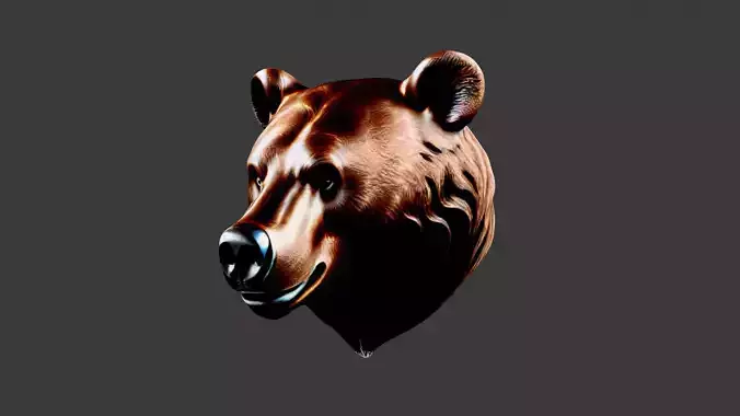 Bear Animal Head Low-poly 3D model