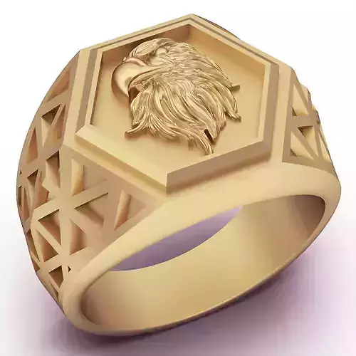 Eagle ring silver gold jewelry printable 3D model