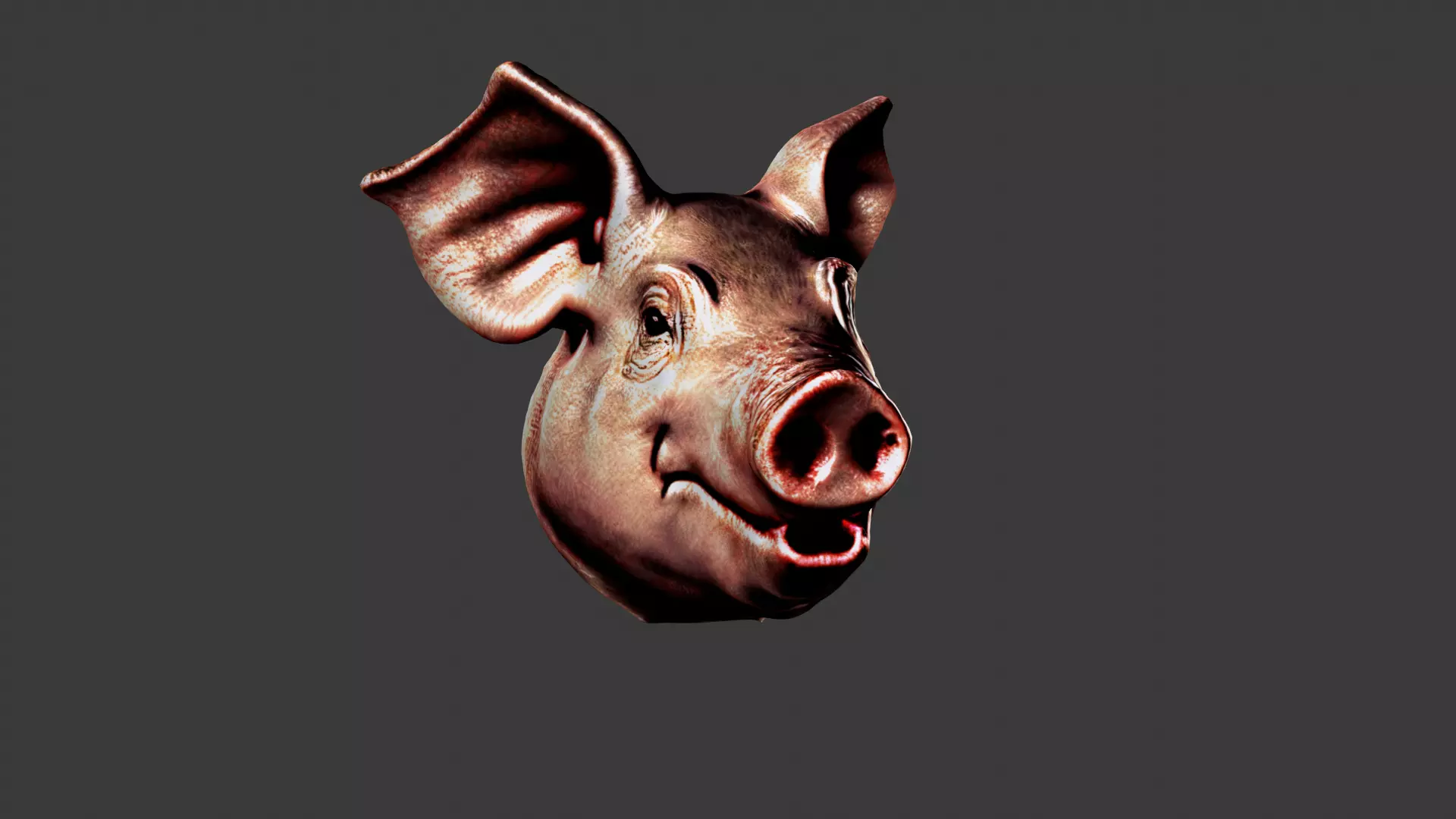 Pig Animal Head Low-poly 3D model_0