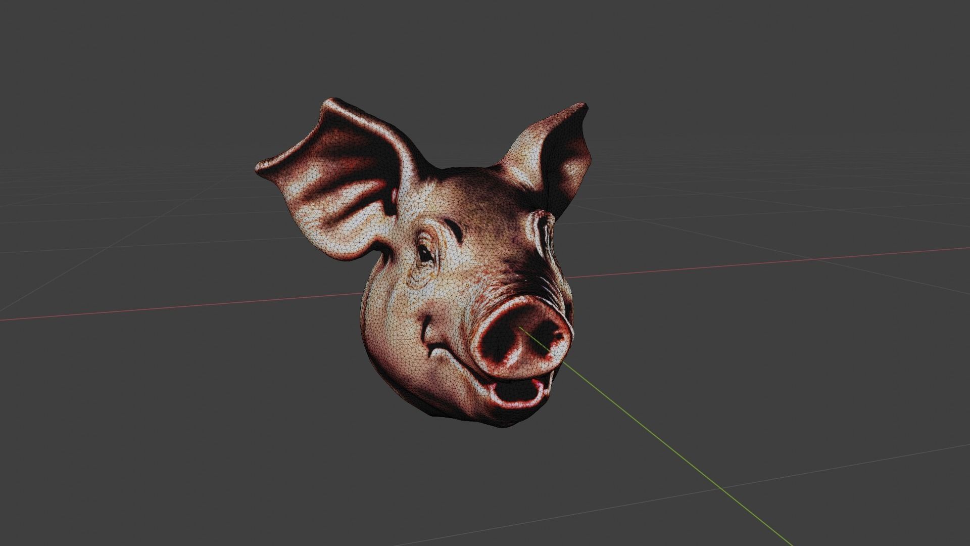 Pig Animal Head Low-poly 3D model_6