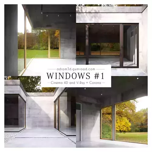 Window Set for Cinema 4D V-Ray and Corona