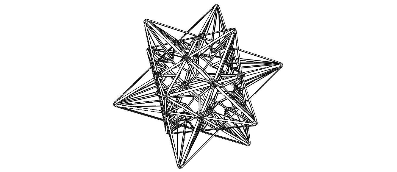 Wireframe Shape Great Icosahedron 3D print model_2