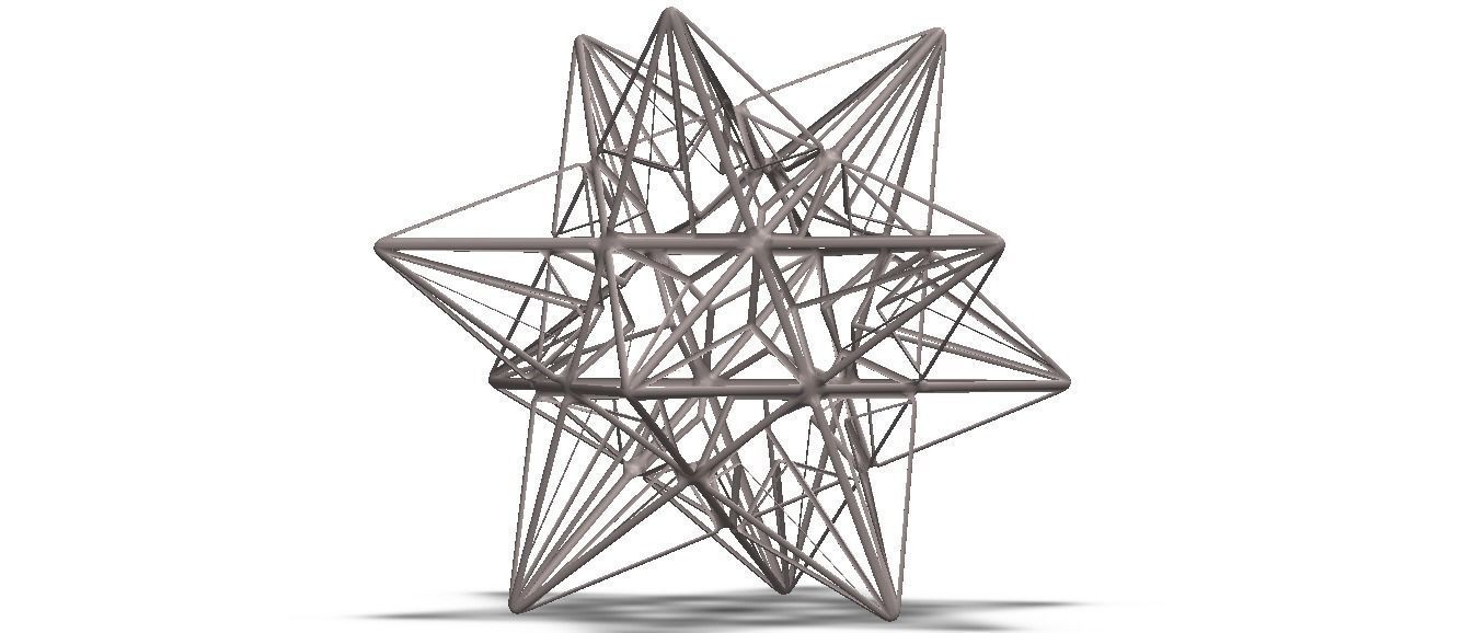 Wireframe Shape Great Icosahedron 3D print model_37
