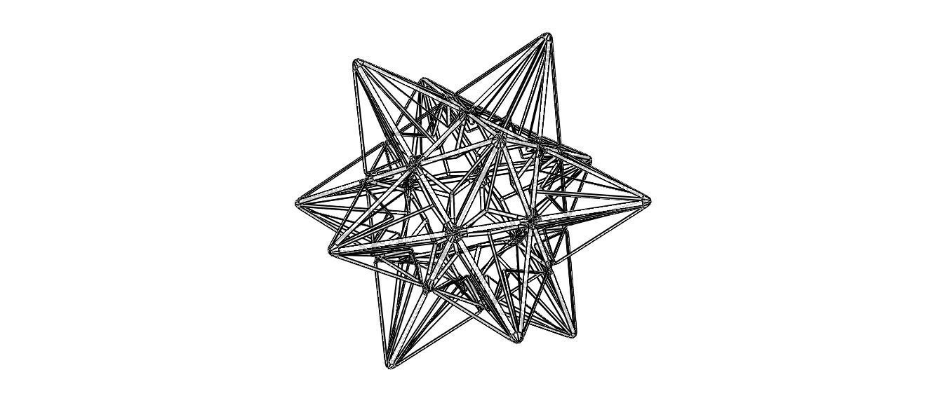 Wireframe Shape Great Icosahedron 3D print model_7