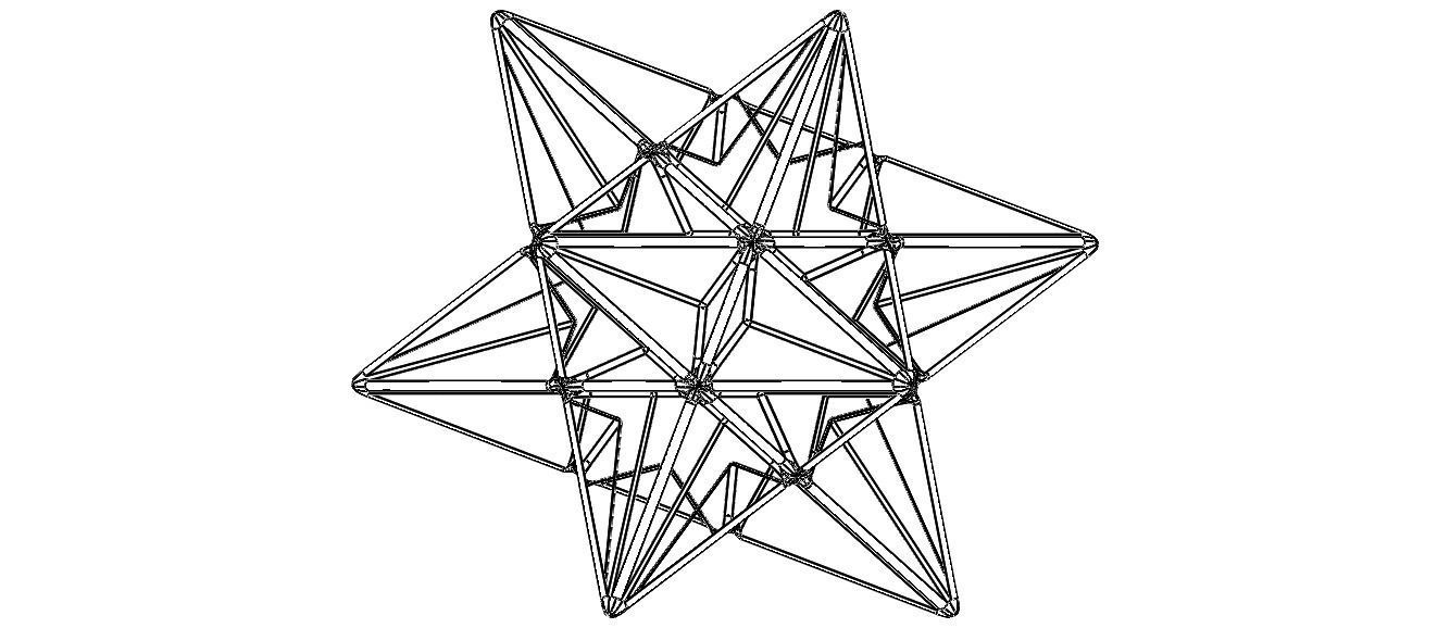 Wireframe Shape Great Icosahedron 3D print model_38