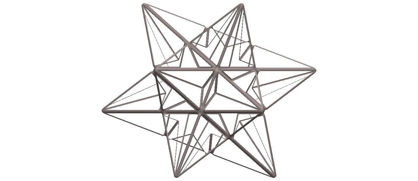 Wireframe Shape Great Icosahedron 3D print model_41