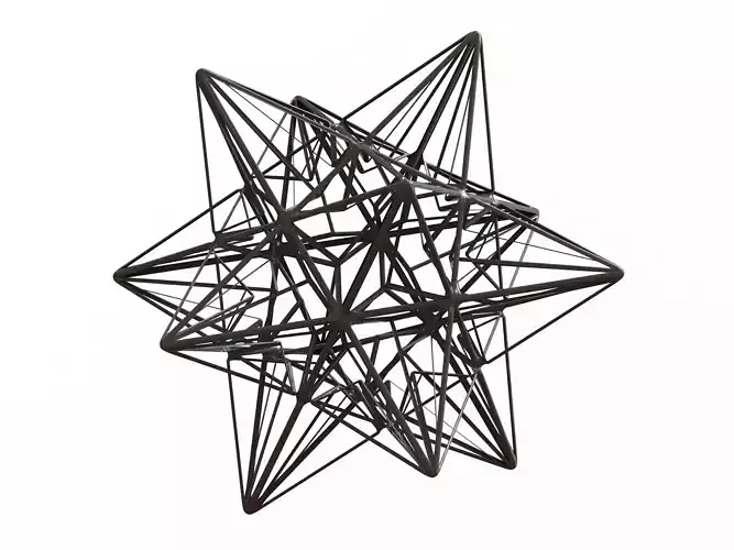 Wireframe Shape Great Icosahedron 3D print model