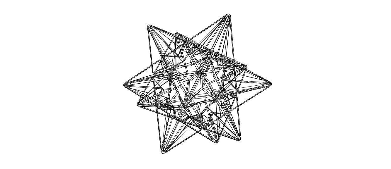 Wireframe Shape Great Icosahedron 3D print model_8