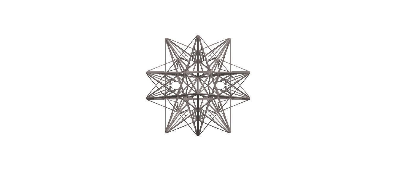 Wireframe Shape Great Icosahedron 3D print model_29