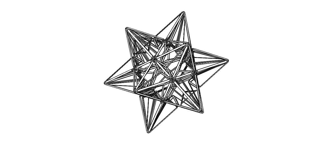 Wireframe Shape Great Icosahedron 3D print model_10