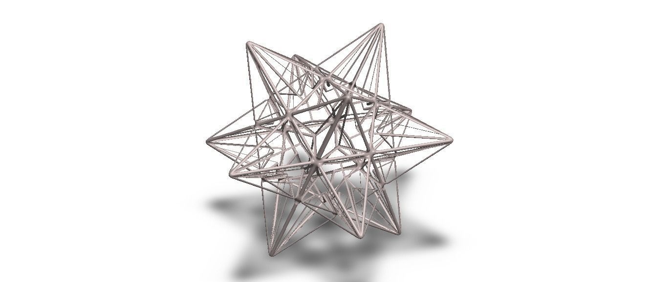 Wireframe Shape Great Icosahedron 3D print model_9