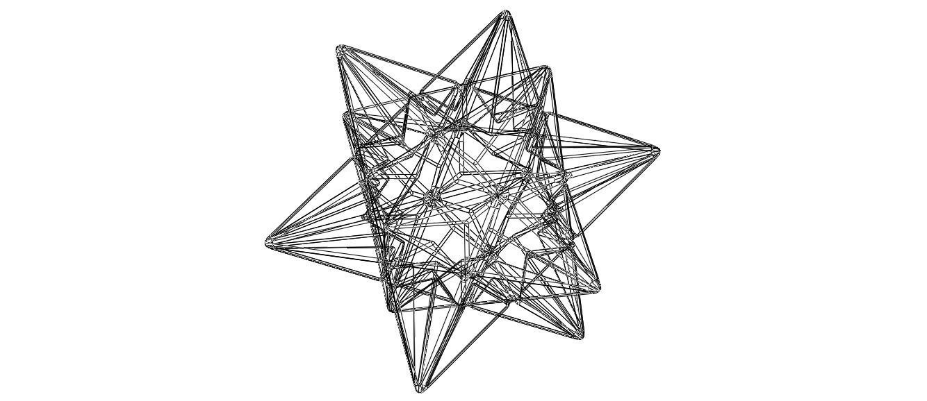Wireframe Shape Great Icosahedron 3D print model_4