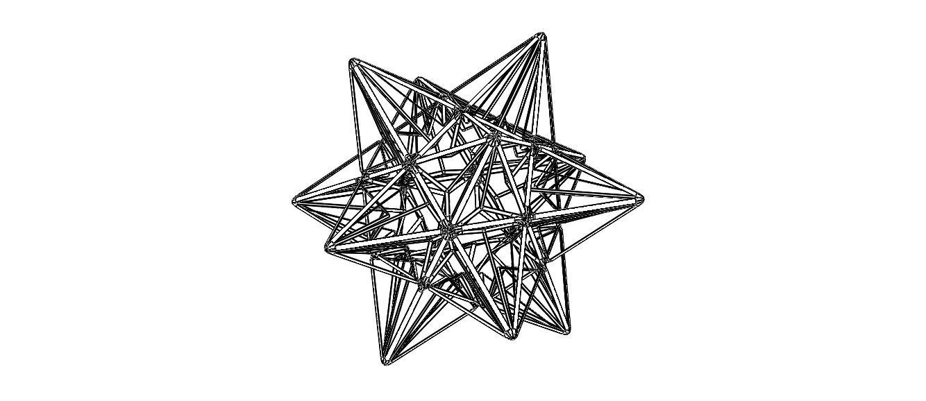 Wireframe Shape Great Icosahedron 3D print model_6