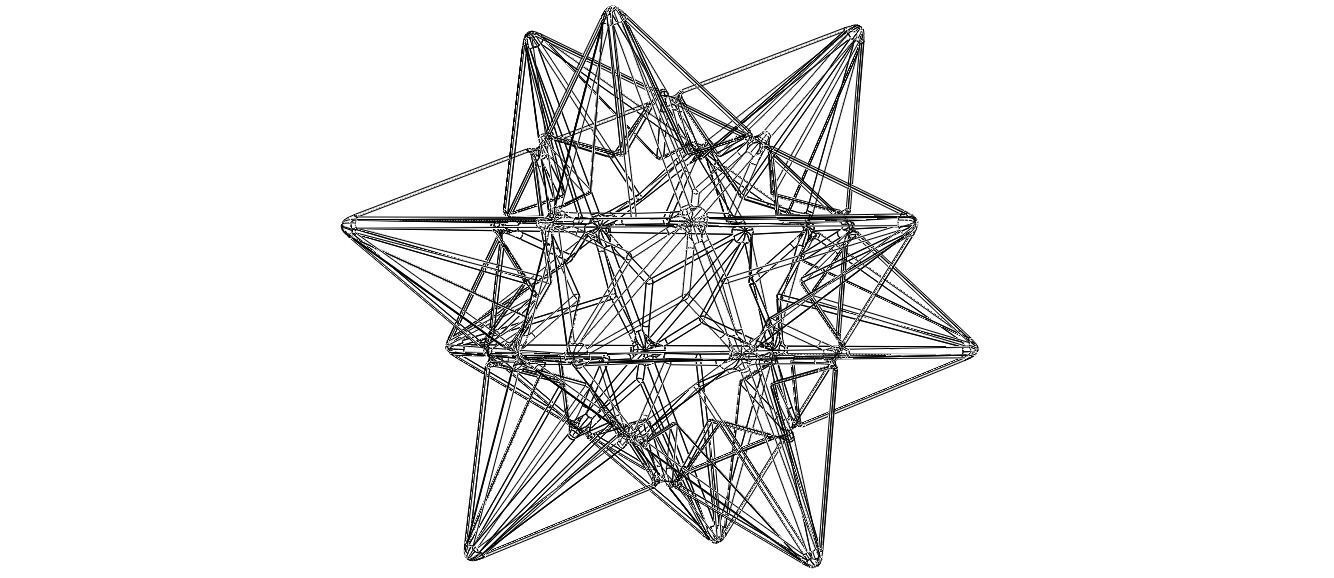 Wireframe Shape Great Icosahedron 3D print model_36