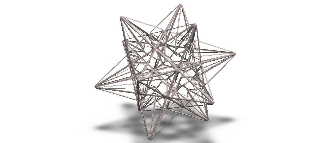 Wireframe Shape Great Icosahedron 3D print model_5