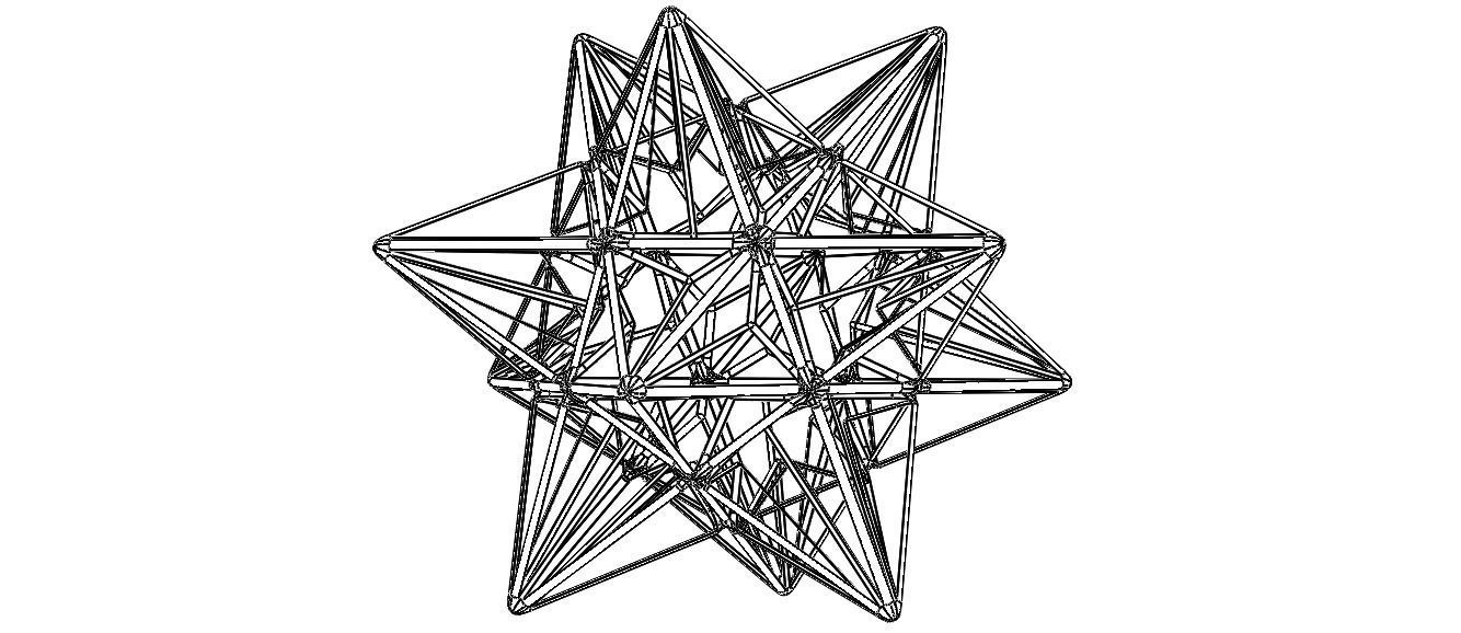 Wireframe Shape Great Icosahedron 3D print model_34
