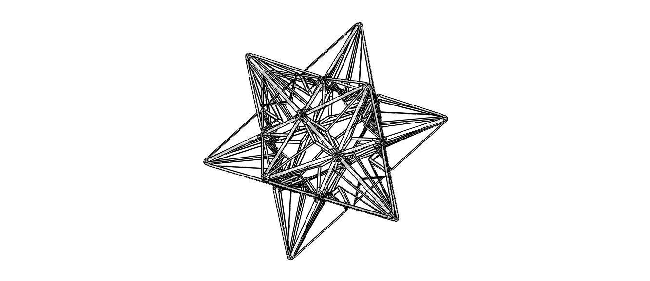 Wireframe Shape Great Icosahedron 3D print model_11