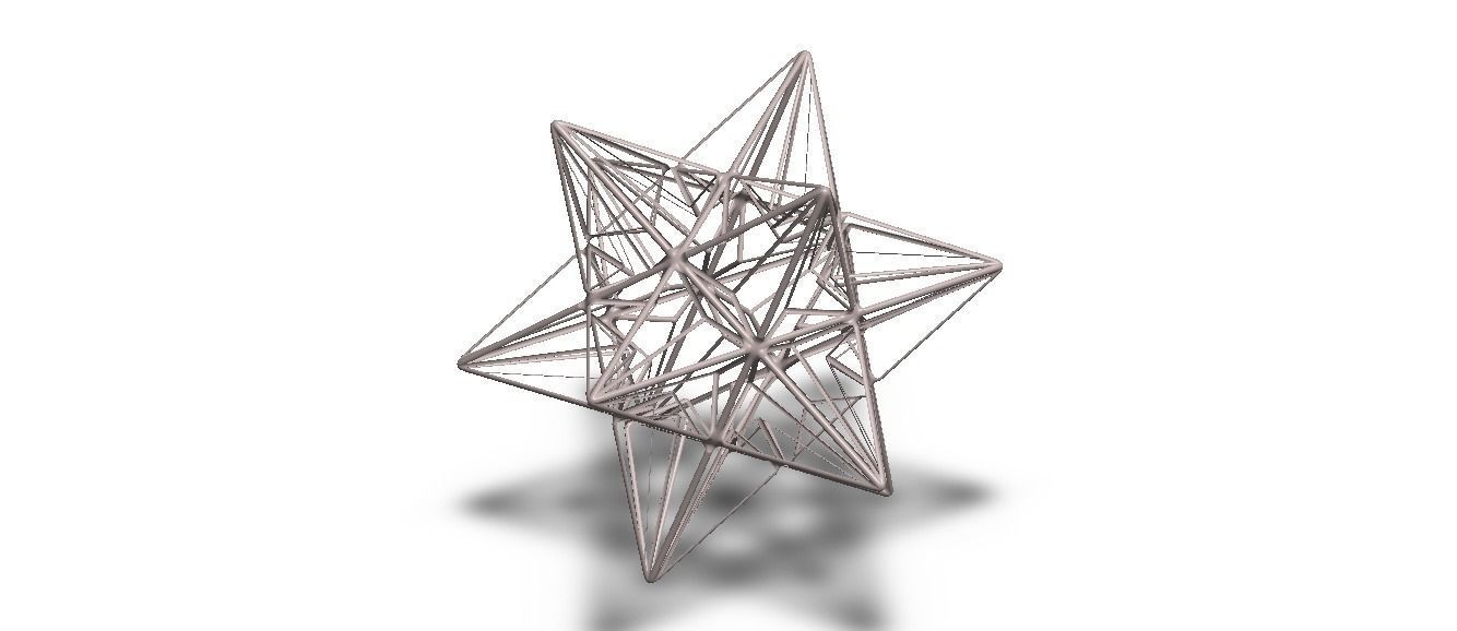 Wireframe Shape Great Icosahedron 3D print model_13