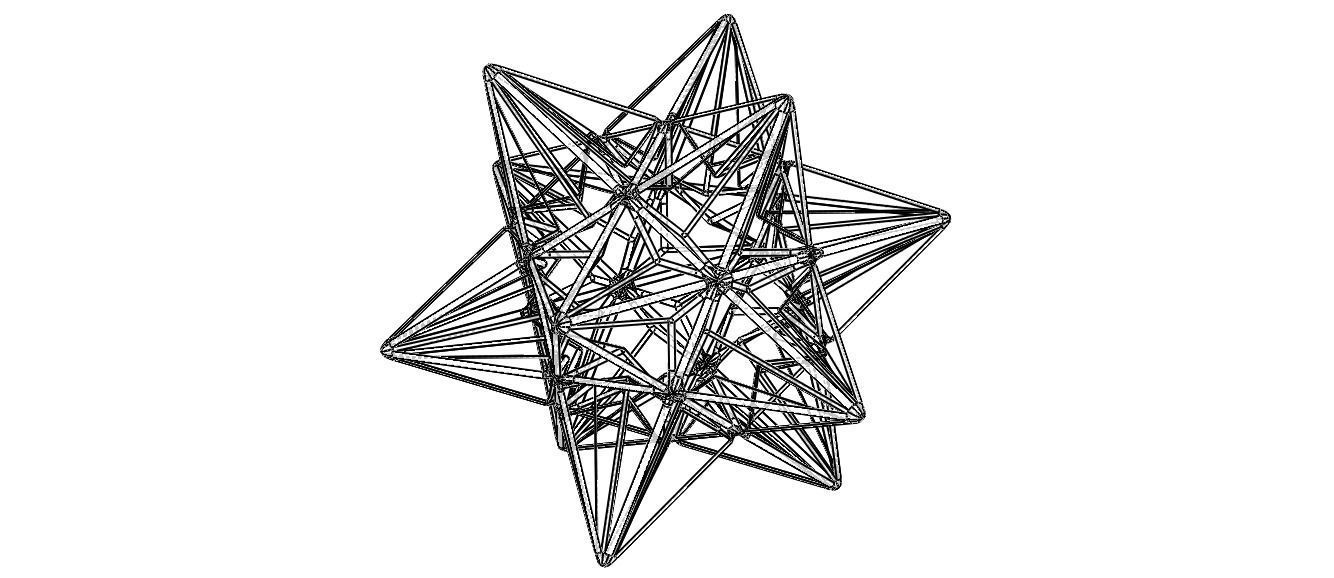 Wireframe Shape Great Icosahedron 3D print model_3