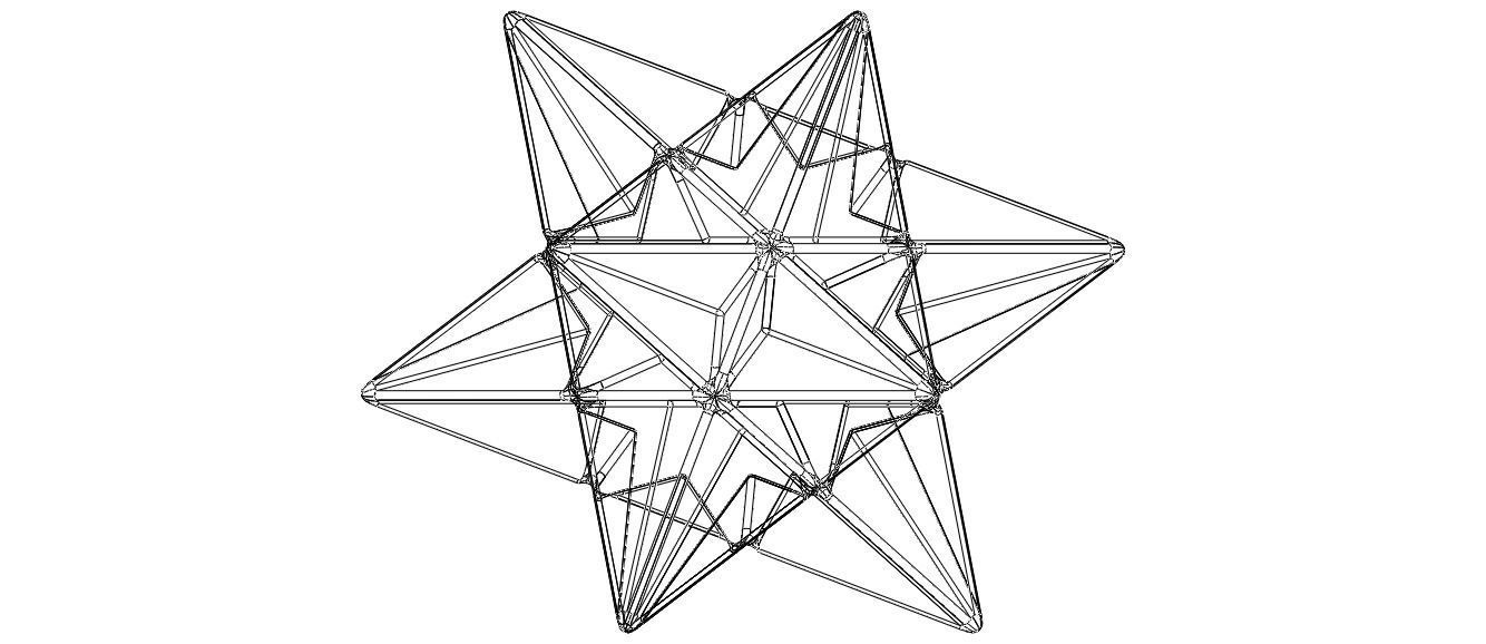 Wireframe Shape Great Icosahedron 3D print model_40