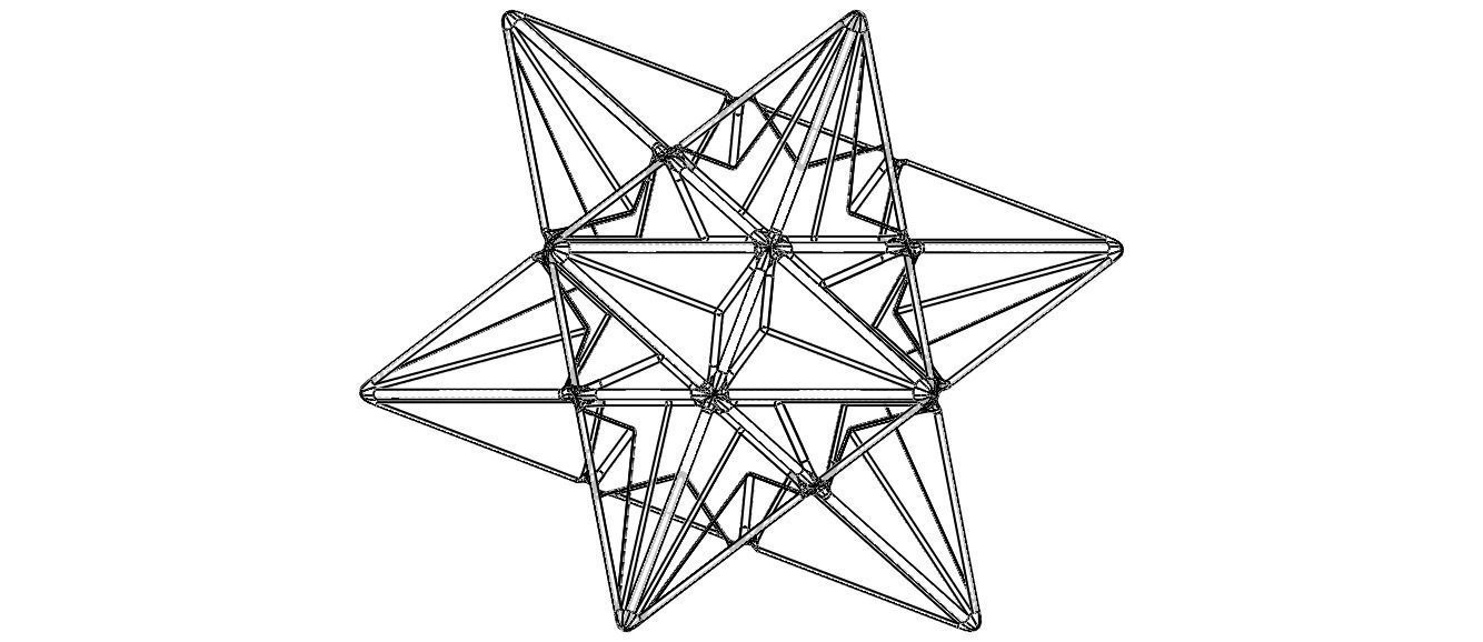 Wireframe Shape Great Icosahedron 3D print model_39