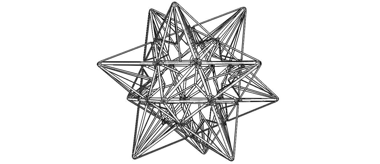 Wireframe Shape Great Icosahedron 3D print model_35