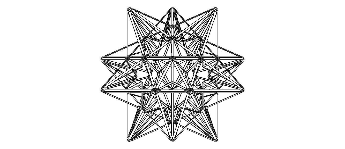 Wireframe Shape Great Icosahedron 3D print model_22