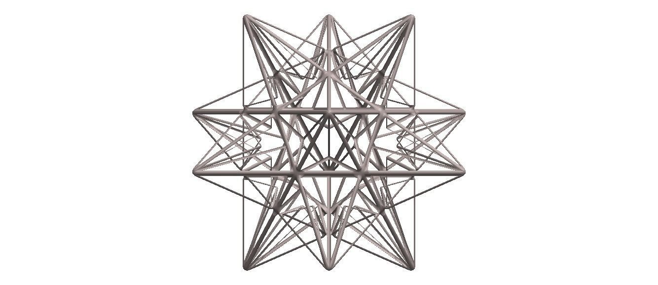 Wireframe Shape Great Icosahedron 3D print model_25