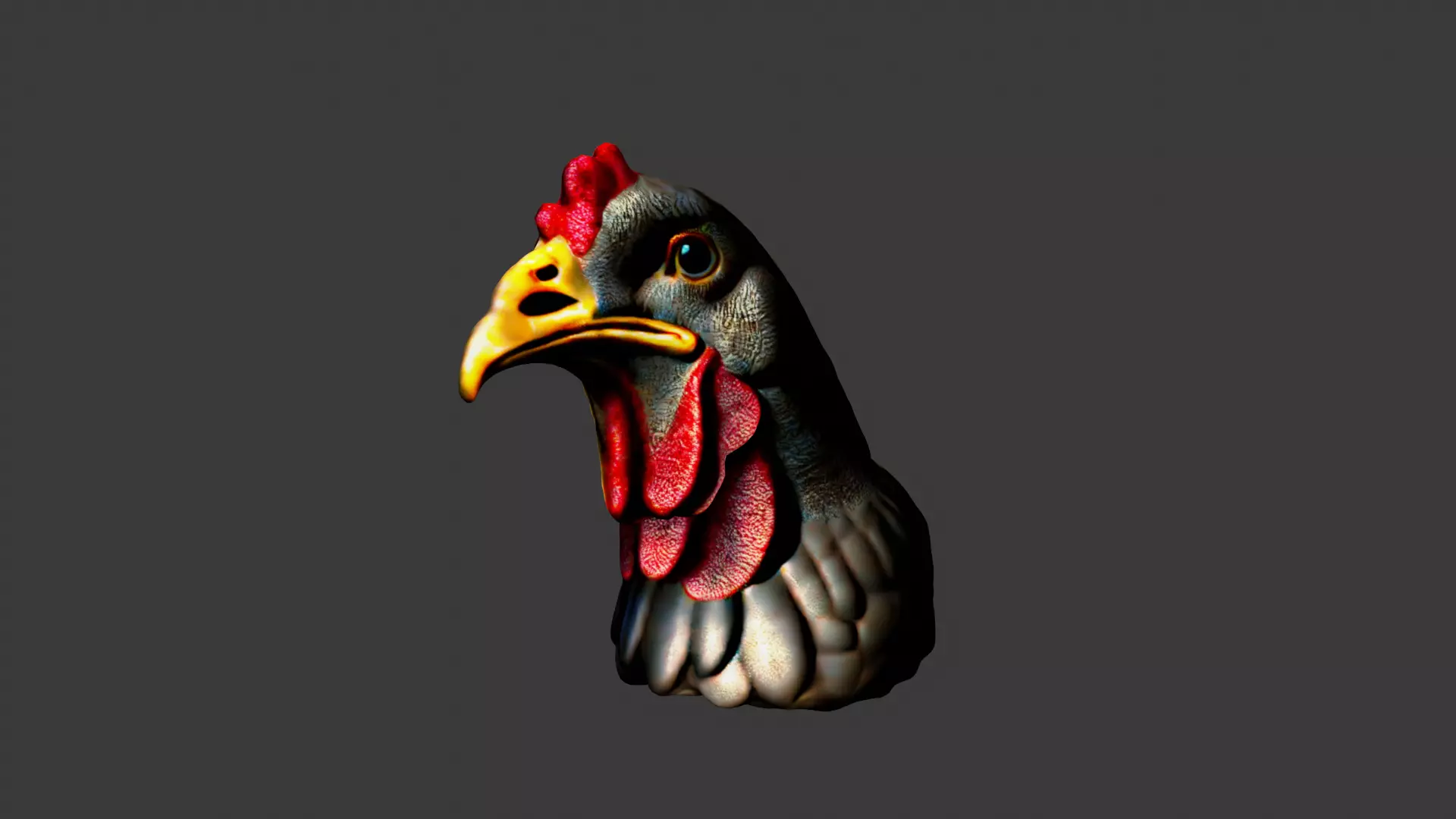 Chicken Animal Head Low-poly 3D model_0
