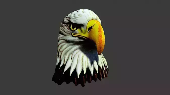 Eagle Animal Head Low-poly 3D model