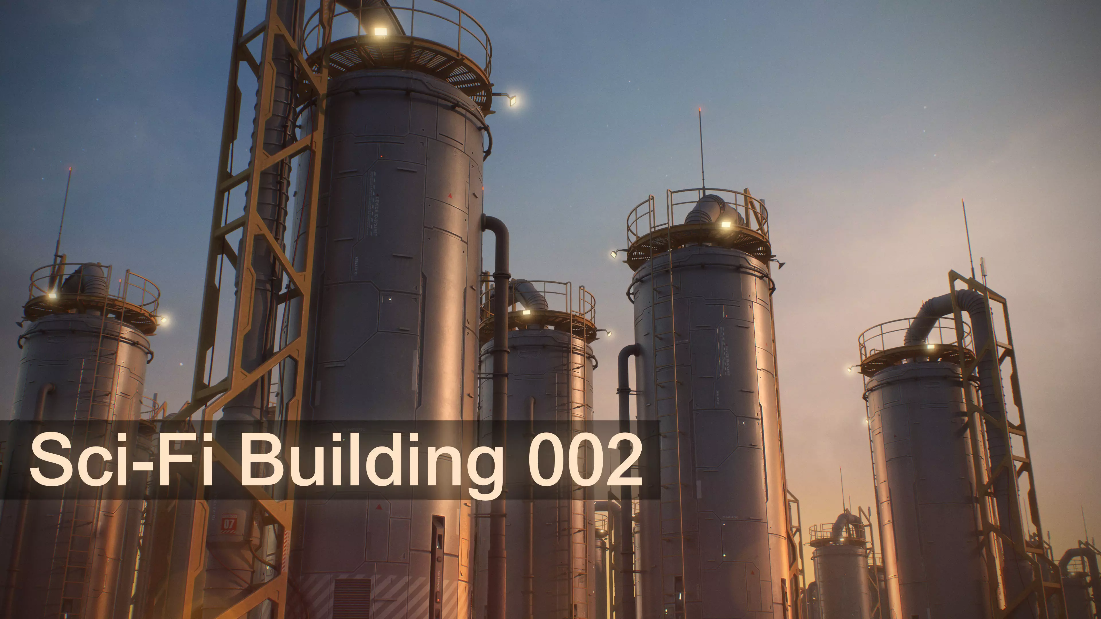 Sci-Fi Building 002 Industry-PBR Low-poly 3D model_0