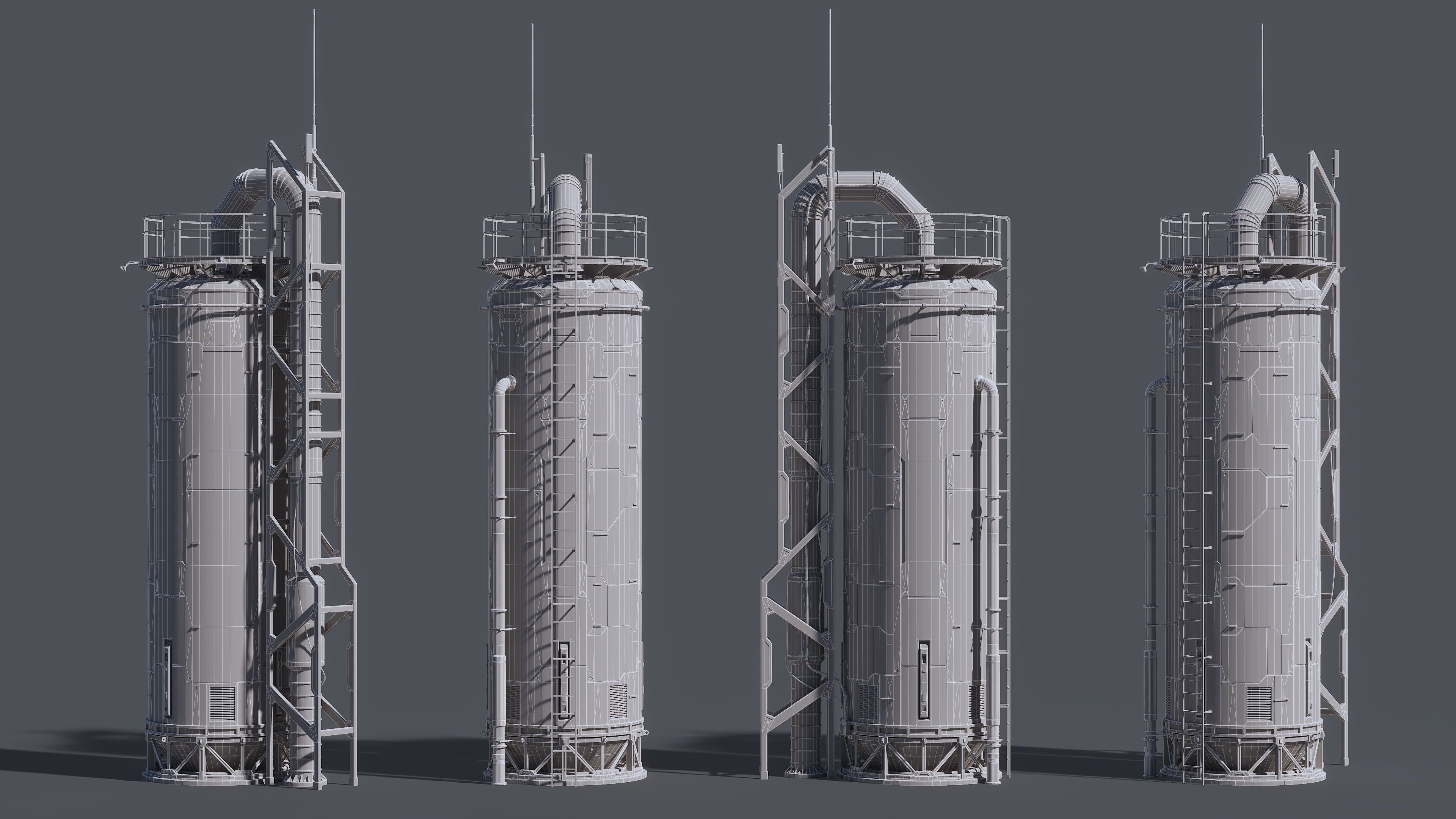 Sci-Fi Building 002 Industry-PBR Low-poly 3D model_2