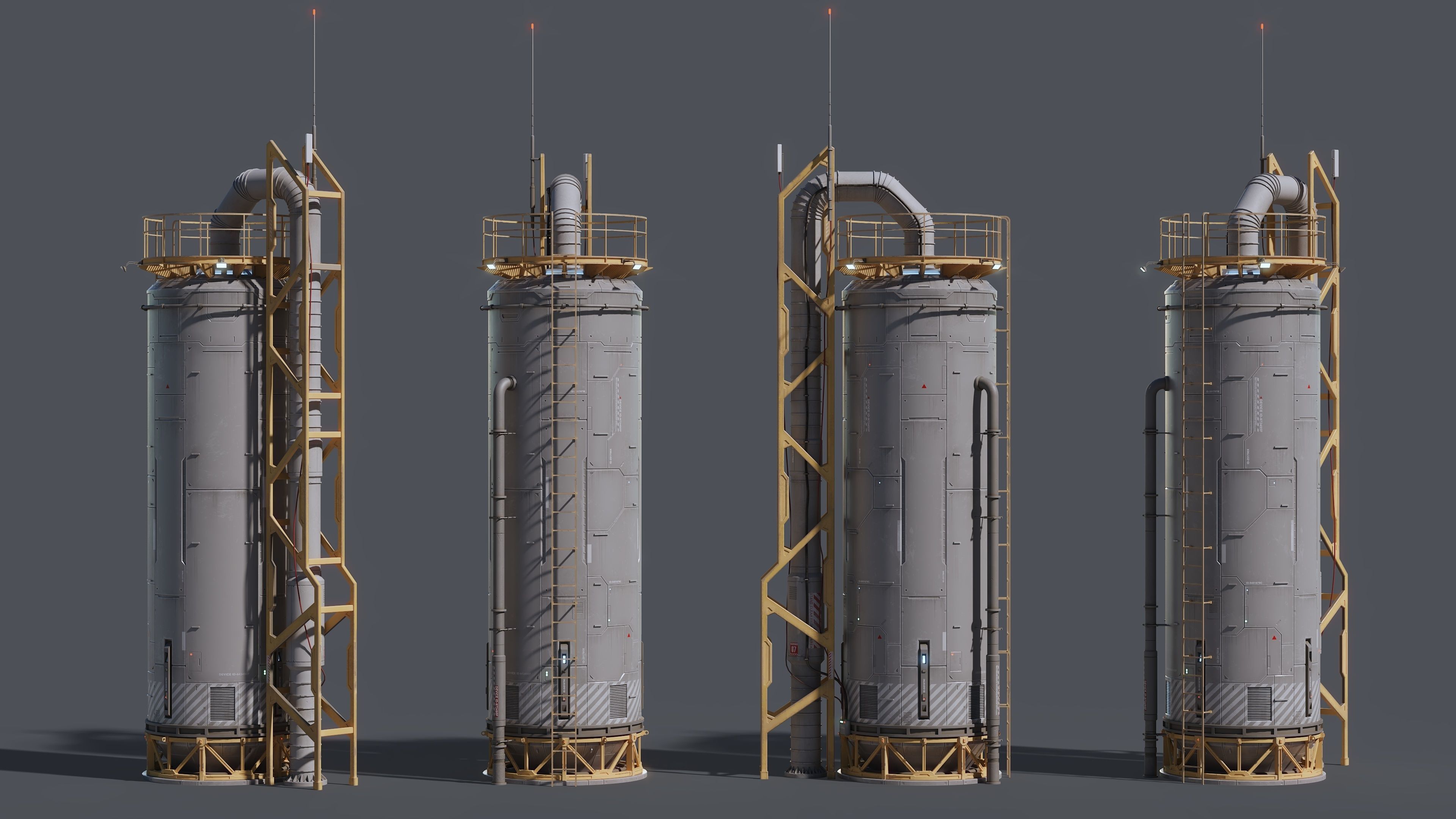 Sci-Fi Building 002 Industry-PBR Low-poly 3D model_1