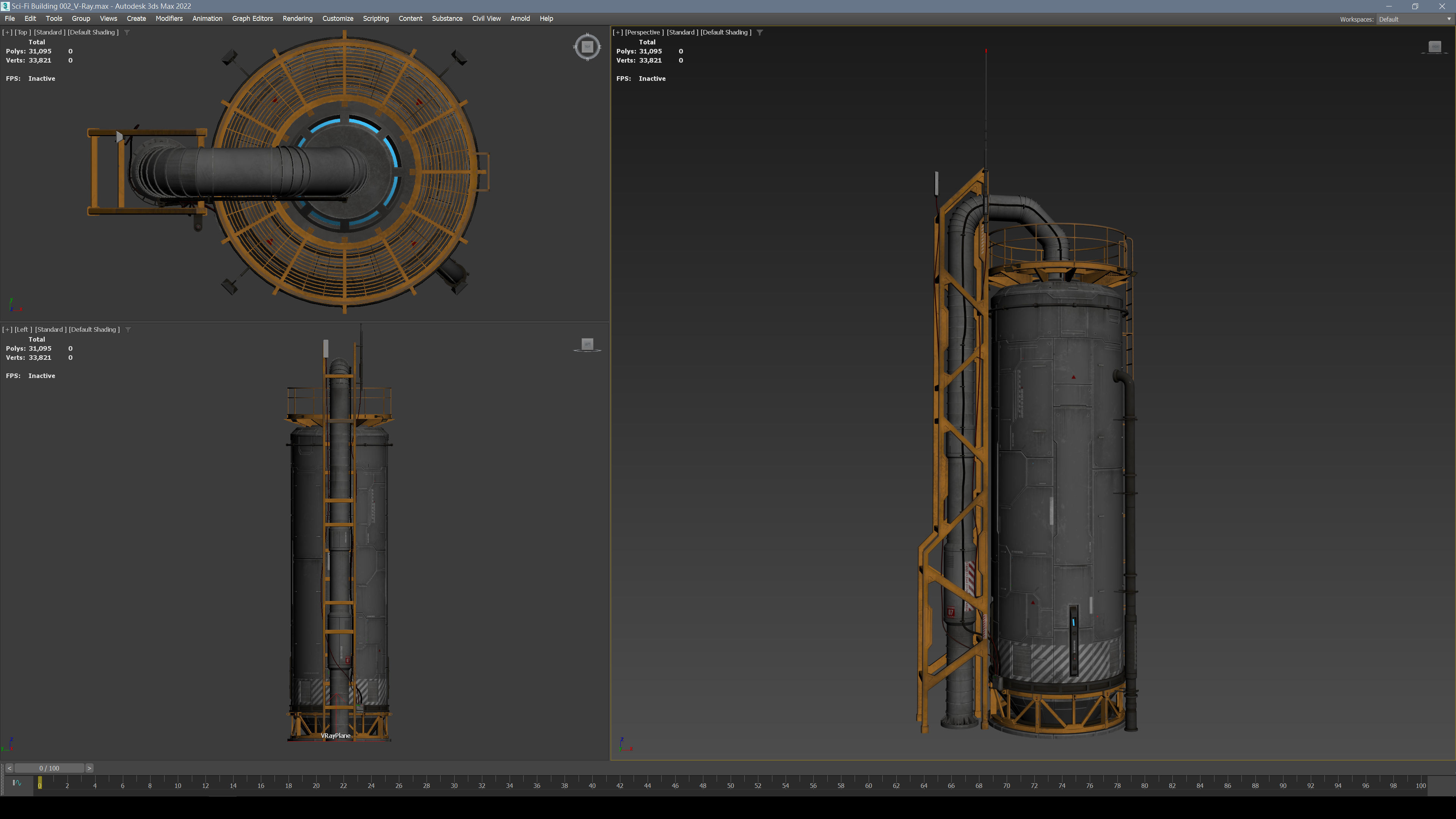 Sci-Fi Building 002 Industry-PBR Low-poly 3D model_5