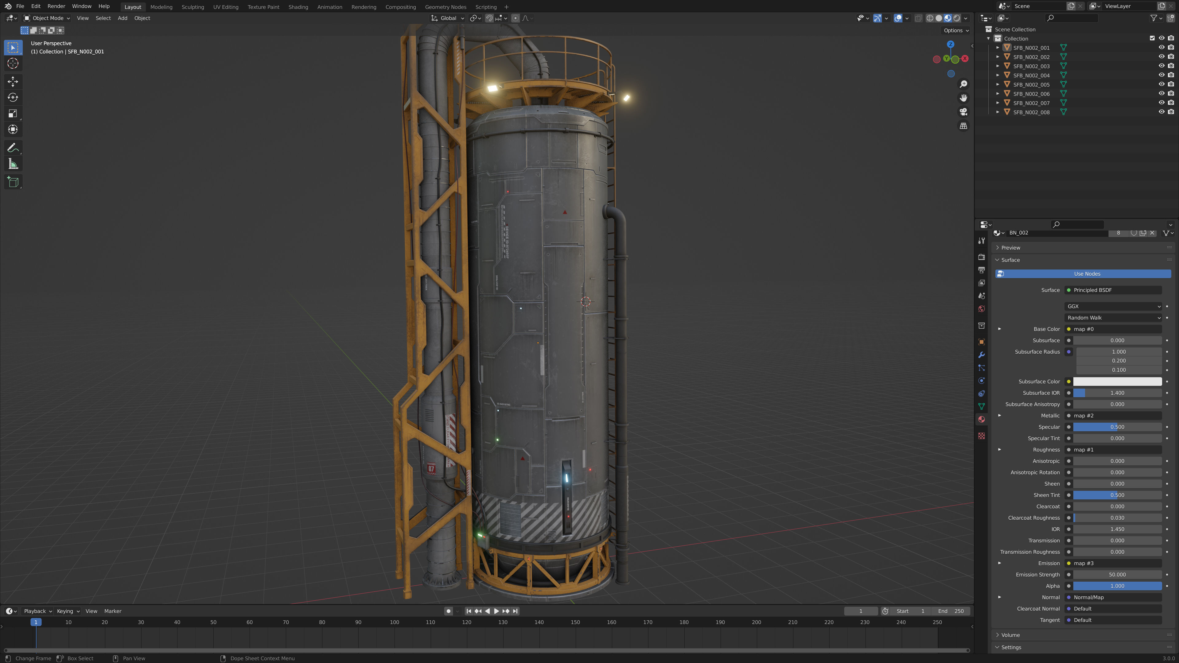 Sci-Fi Building 002 Industry-PBR Low-poly 3D model_8