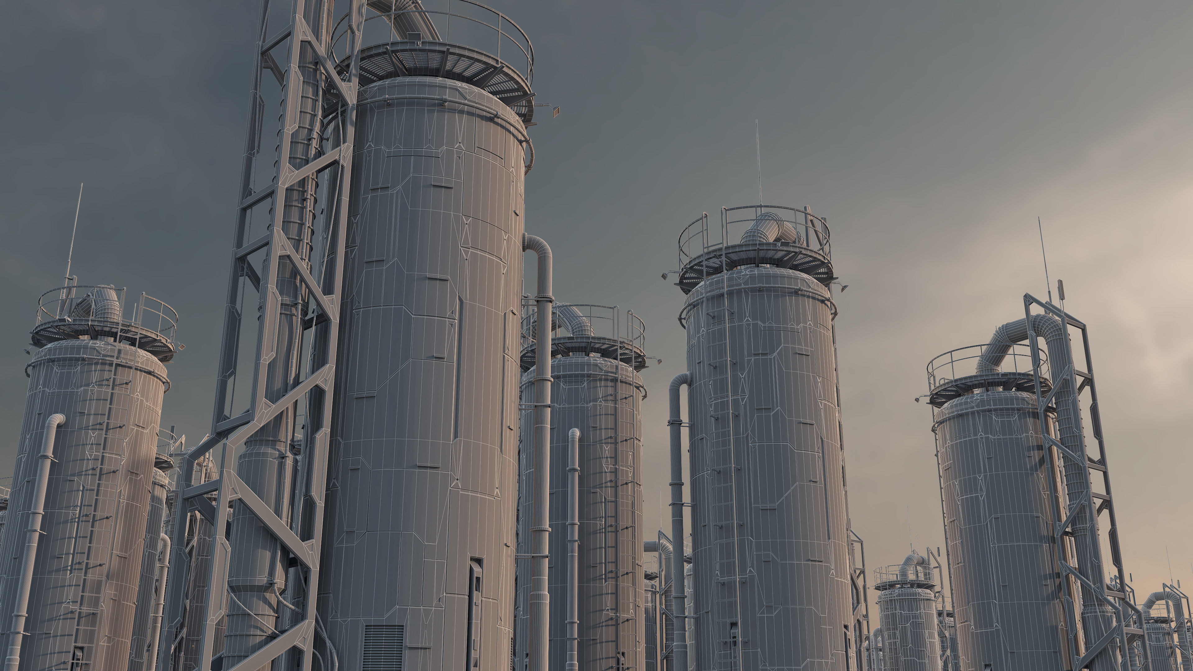 Sci-Fi Building 002 Industry-PBR Low-poly 3D model_11