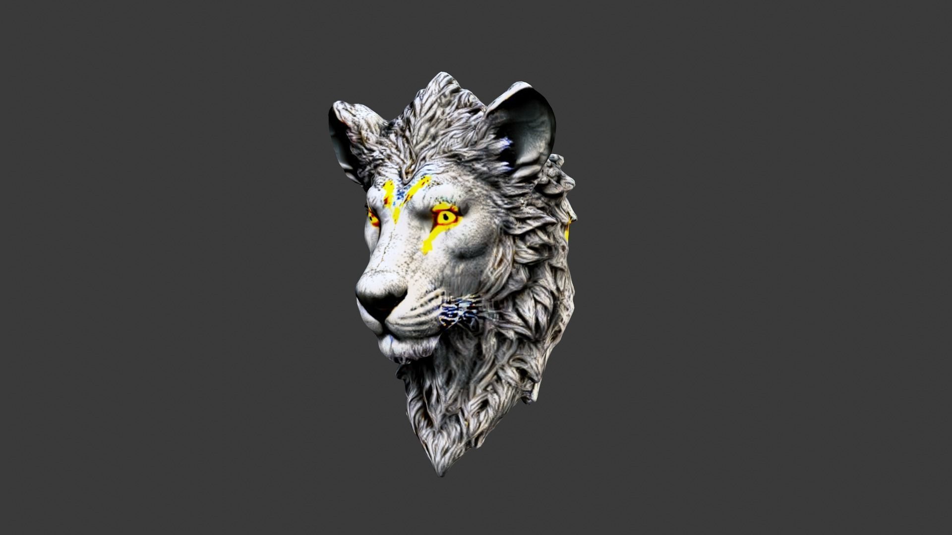 Animal Head Low-poly 3D model_2