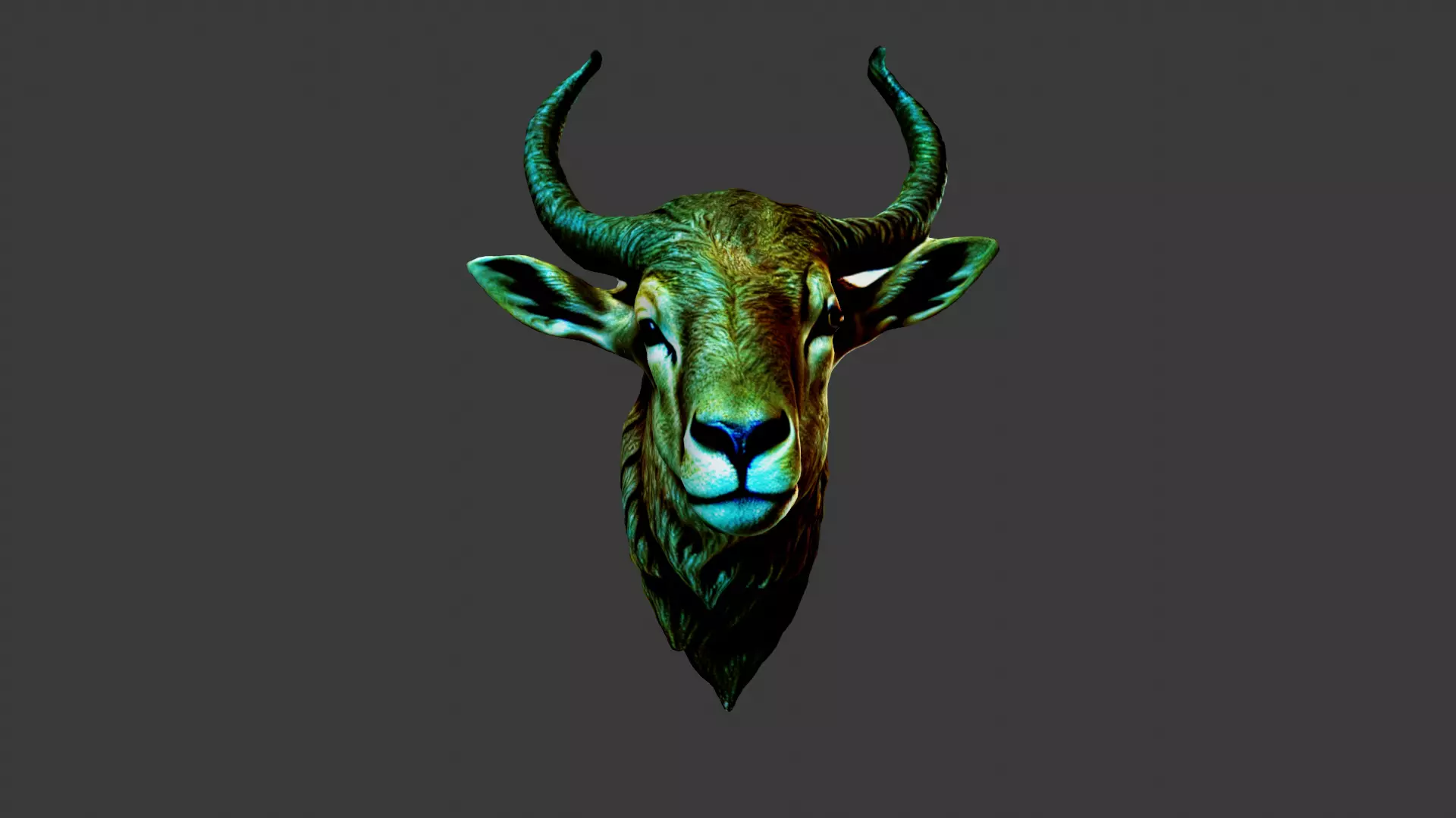 Deer Animal Head Low-poly 3D model_0