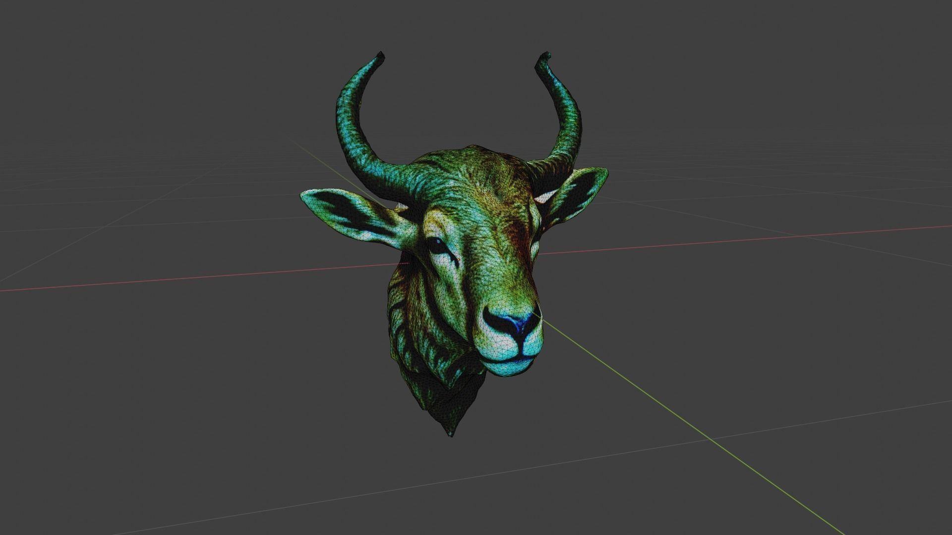 Deer Animal Head Low-poly 3D model_6