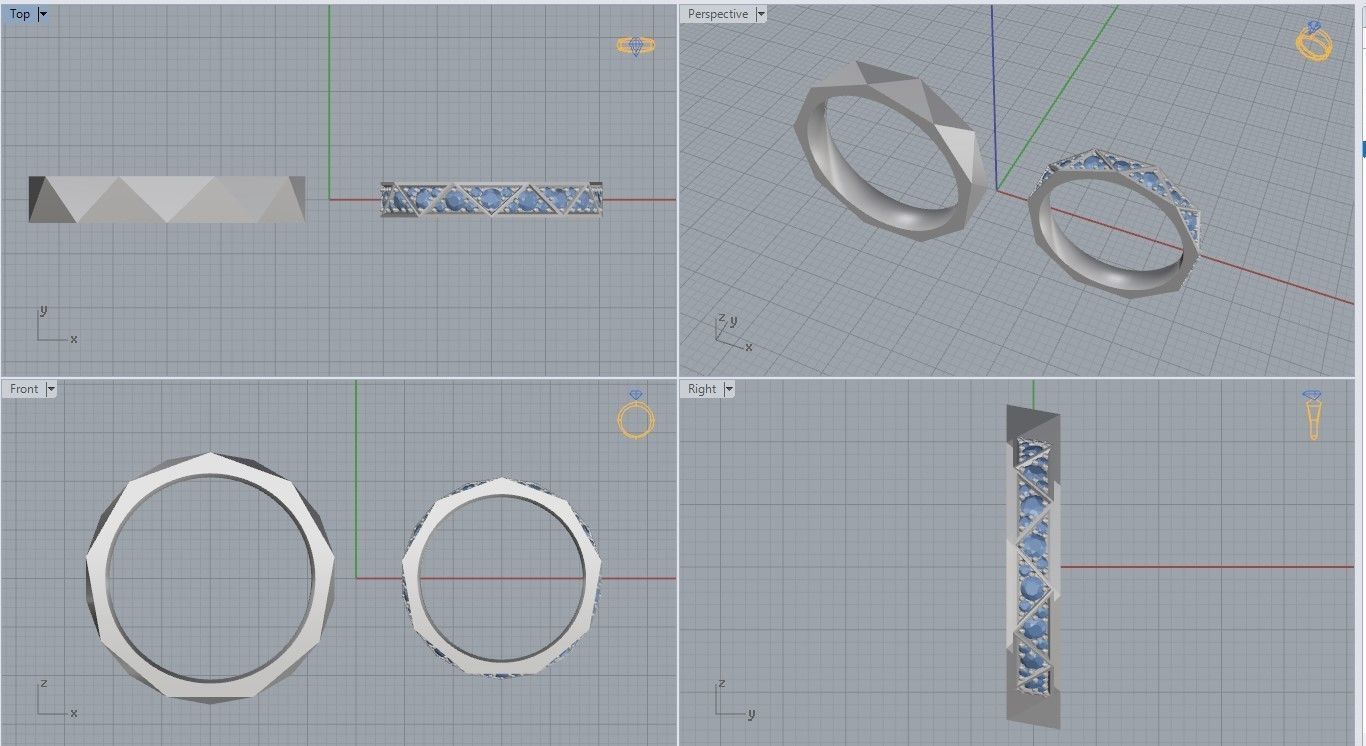 Wedding Bands 3D print model_5