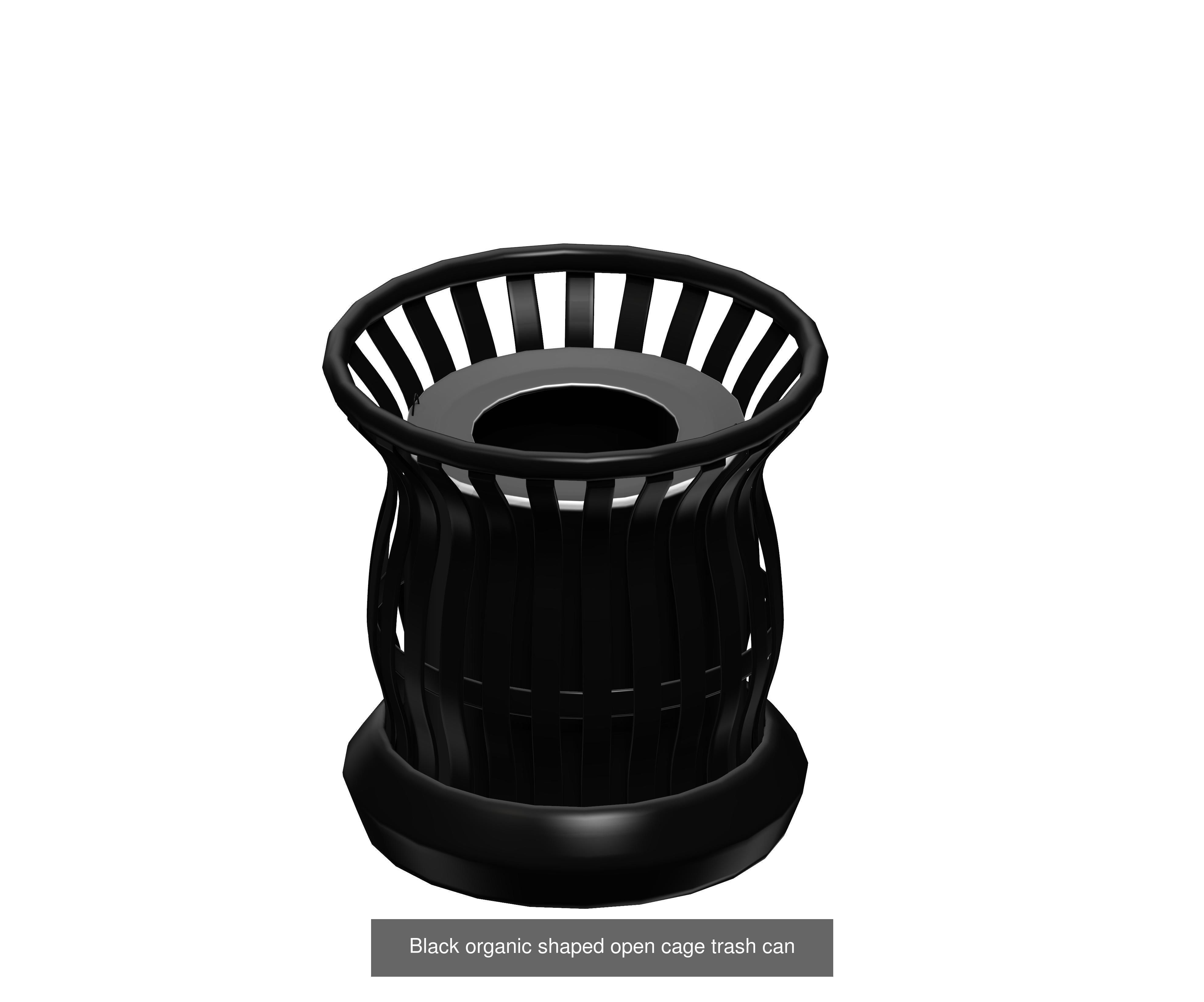 30 pieces metal trashcan garbage recycling wastebin 3D Model Collection_20