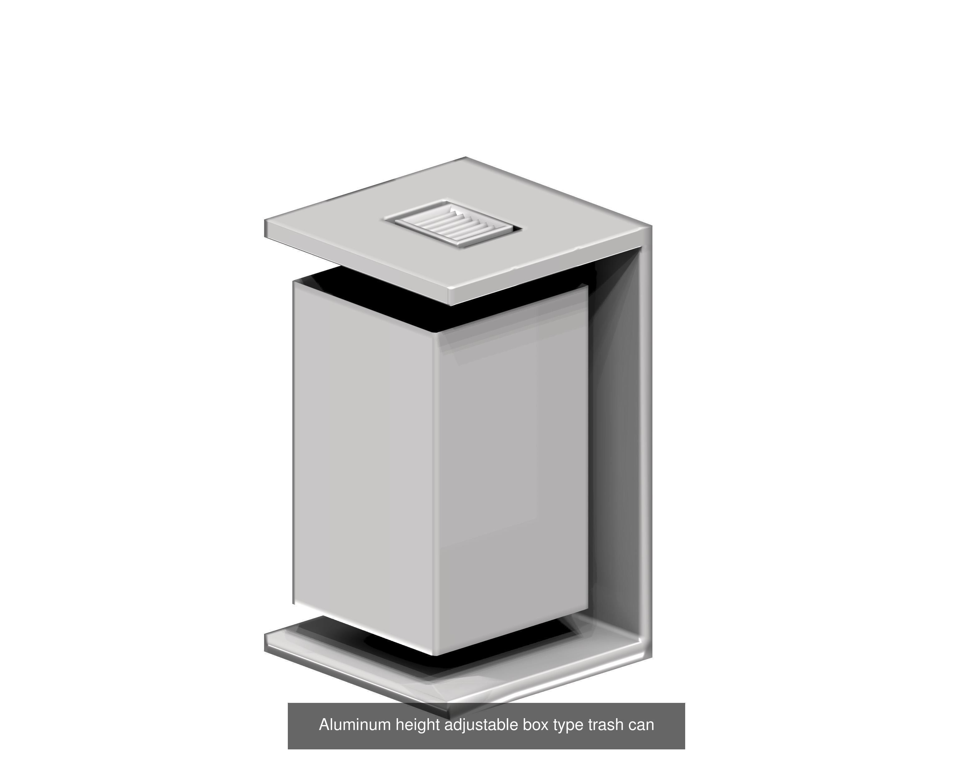 30 pieces metal trashcan garbage recycling wastebin 3D Model Collection_21