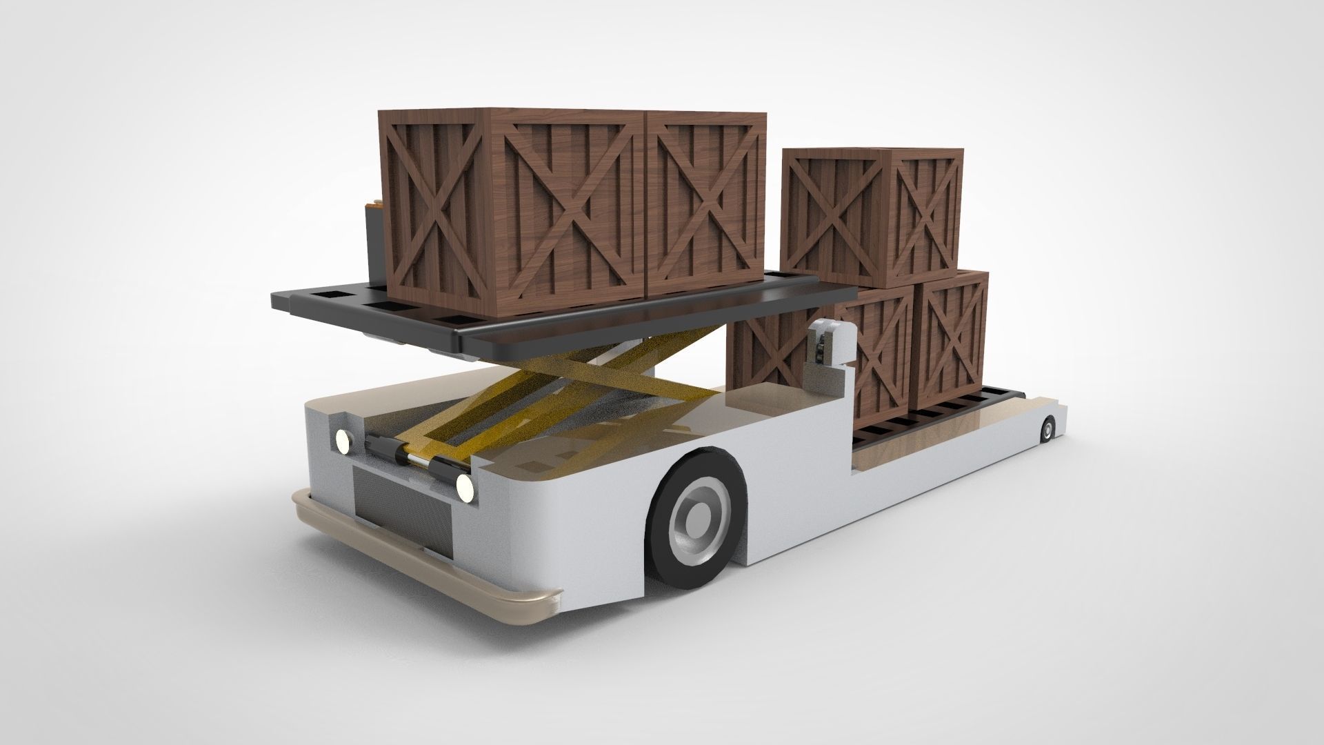 Airport Cargo and Loader Transporter 3D model_2